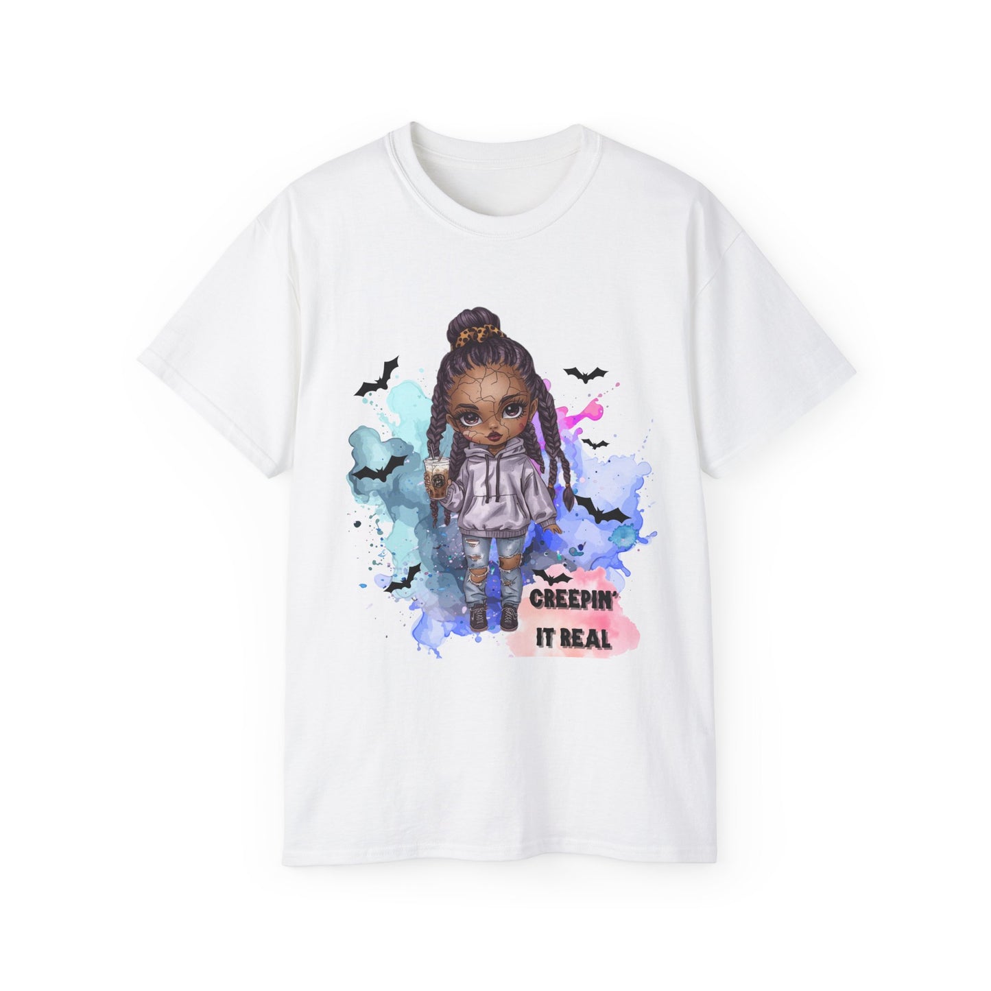 Spooky Sienna “Creepin’ It Real” Tee – Cute Halloween Shirt | Spooky Doll Vibe Fall Outfit