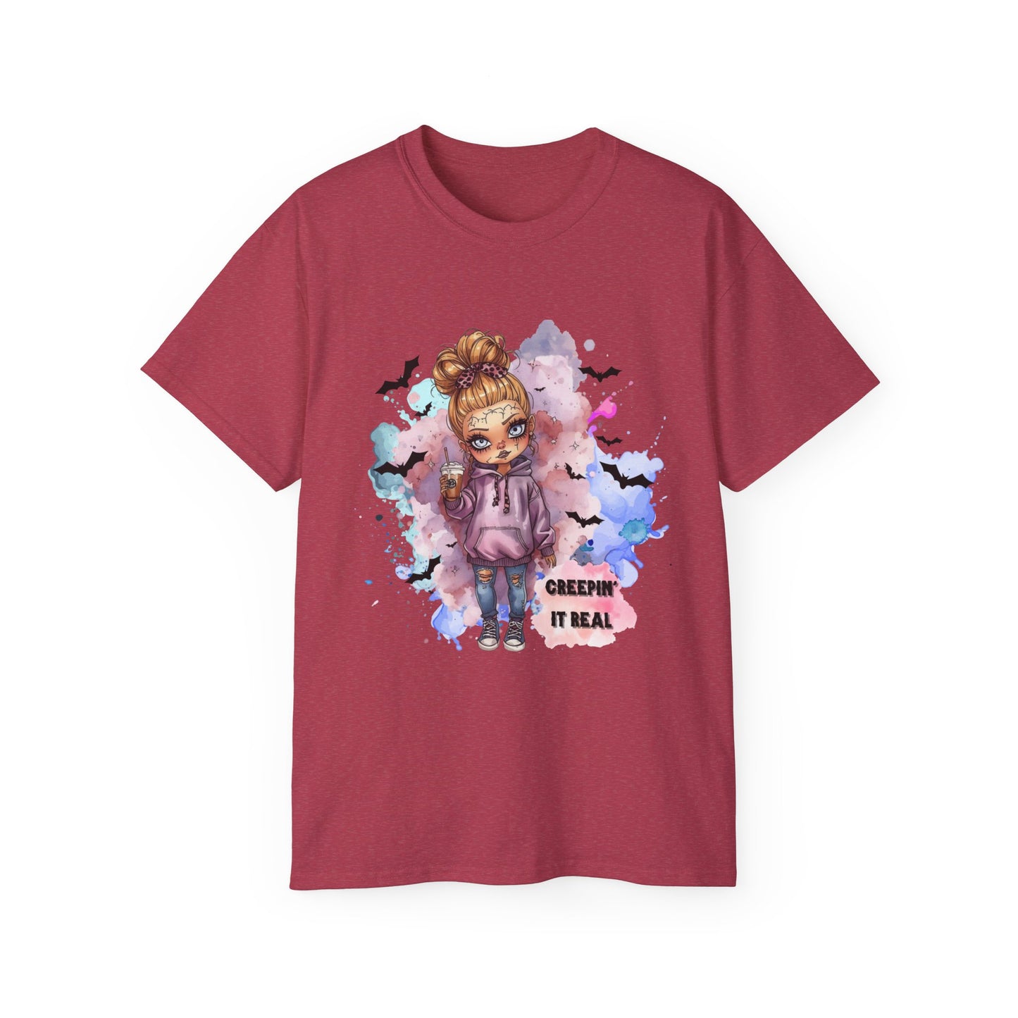 Blondie Bones “Creepin’ It Real” Tee – Cute Halloween Shirt | Spooky Doll Party Outfit