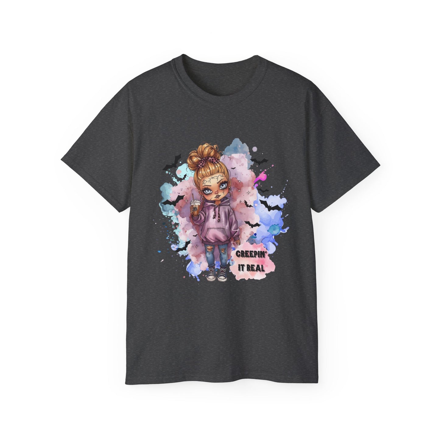 Blondie Bones “Creepin’ It Real” Tee – Cute Halloween Shirt | Spooky Doll Party Outfit