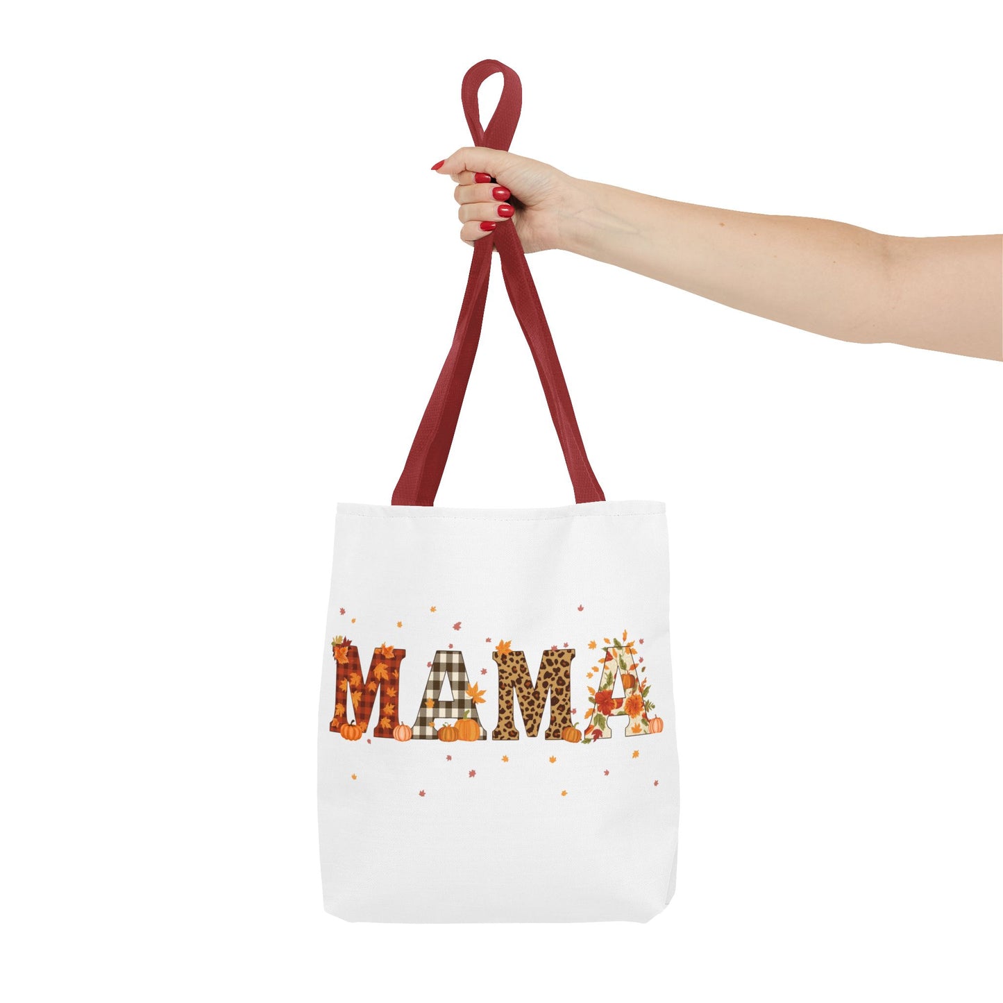 Fall Mama Tote Bag – Pumpkin & Leopard Print Design | Stylish Reusable Shopping Bag