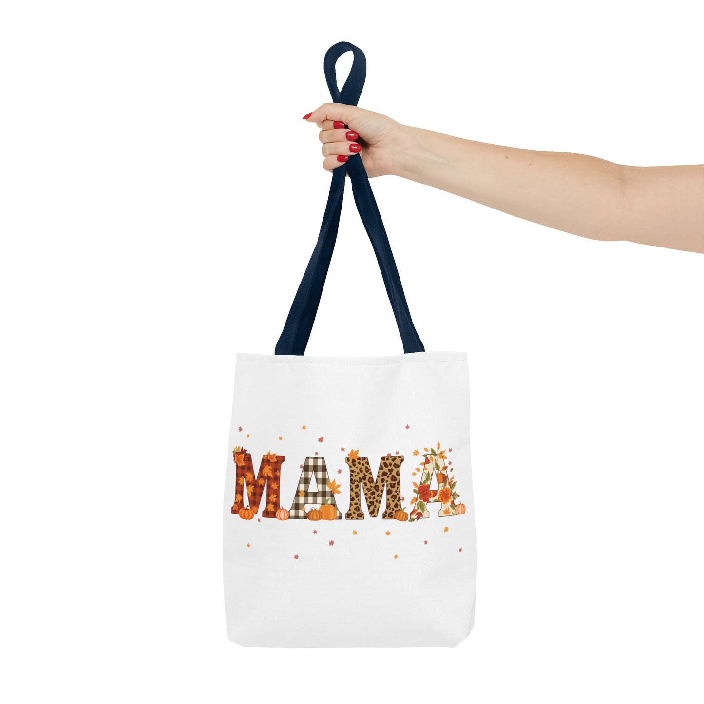 Fall Mama Tote Bag – Pumpkin & Leopard Print Design | Stylish Reusable Shopping Bag