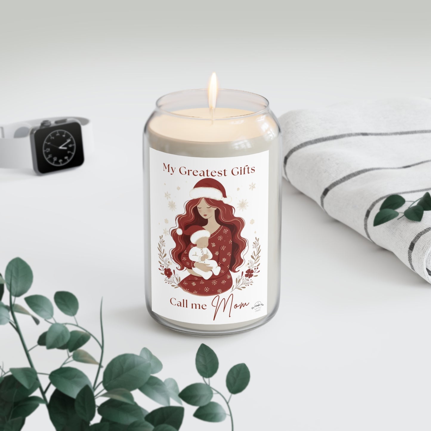 “My Greatest Gifts Call Me Mom” Luxury Holiday Soy Candle – 70–80 Hour Burn