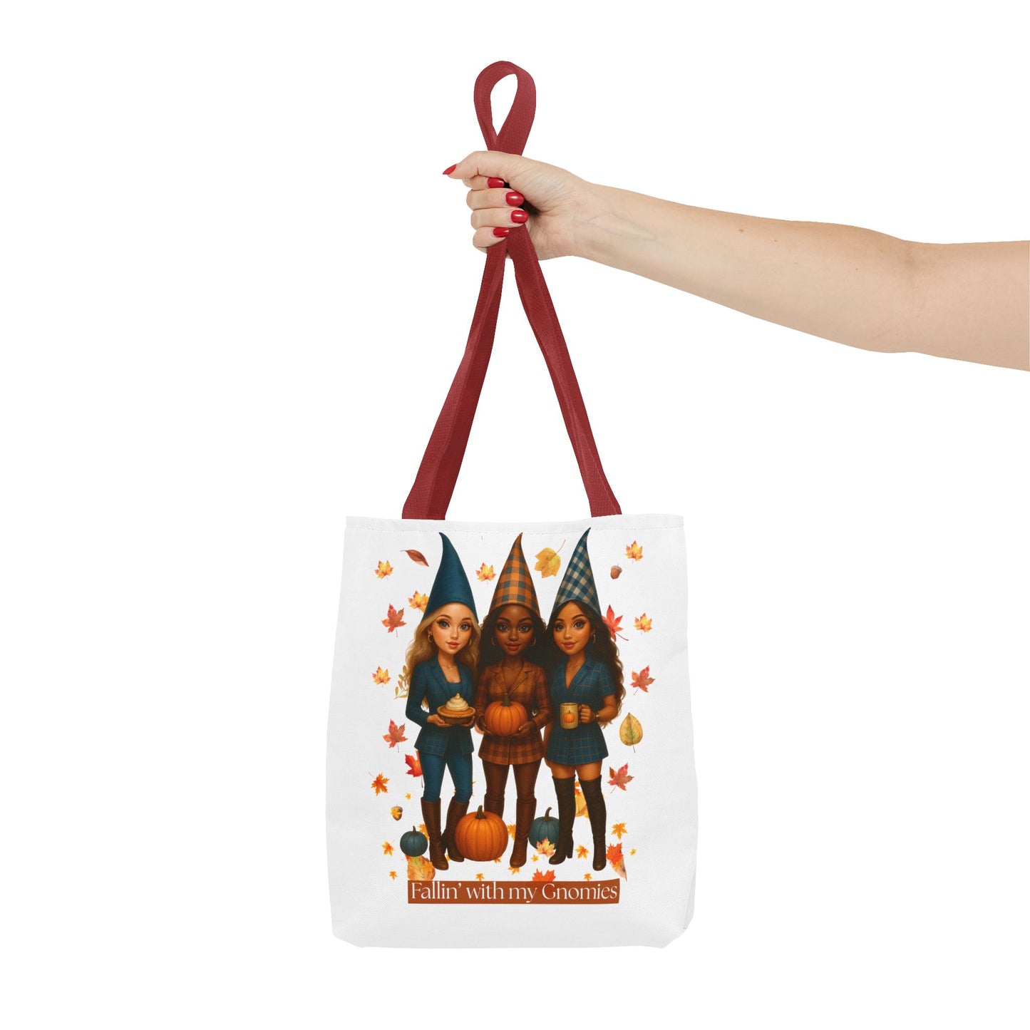 Fall Tote Bag – “Fallin’ with My Gnomies” Autumn Gnome Pumpkin Tote