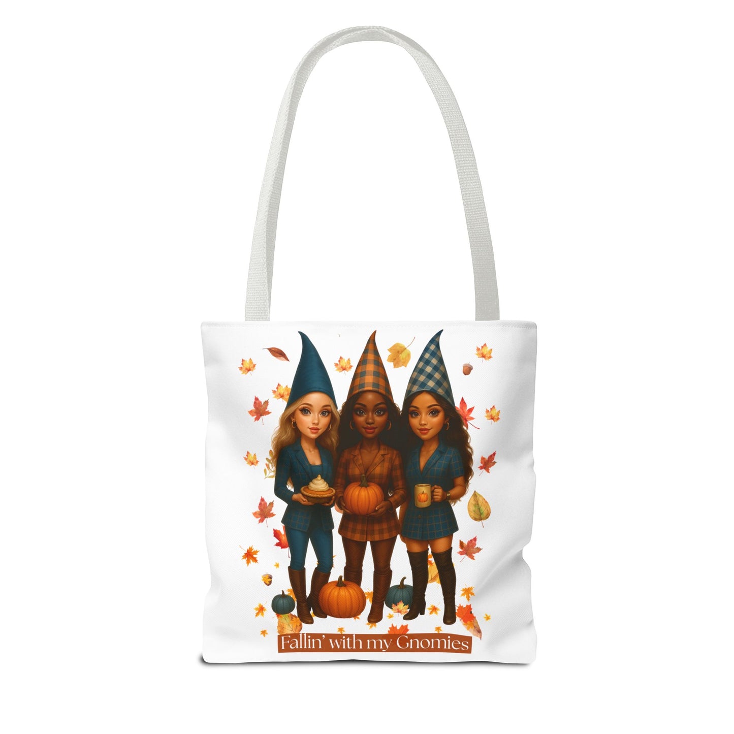 Fall Tote Bag – “Fallin’ with My Gnomies” Autumn Gnome Pumpkin Tote