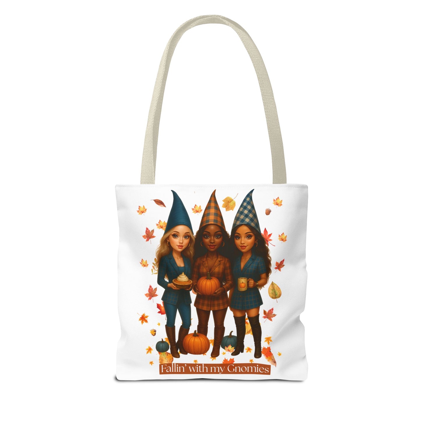 Fall Tote Bag – “Fallin’ with My Gnomies” Autumn Gnome Pumpkin Tote