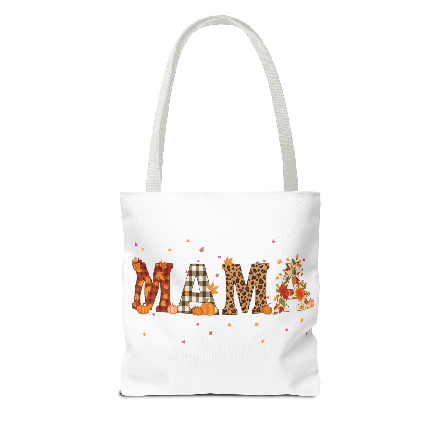 Fall Mama Tote Bag – Pumpkin & Leopard Print Design | Stylish Reusable Shopping Bag