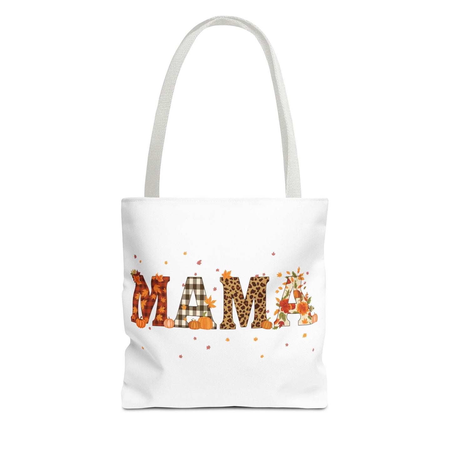 Fall Mama Tote Bag – Pumpkin & Leopard Print Design | Stylish Reusable Shopping Bag