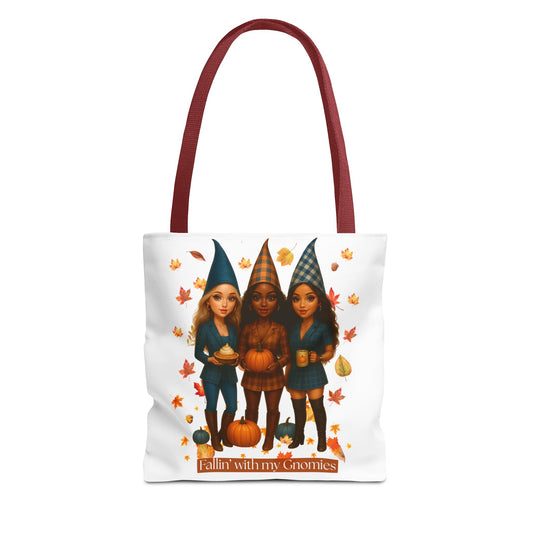 Fall Tote Bag – “Fallin’ with My Gnomies” Autumn Gnome Pumpkin Tote