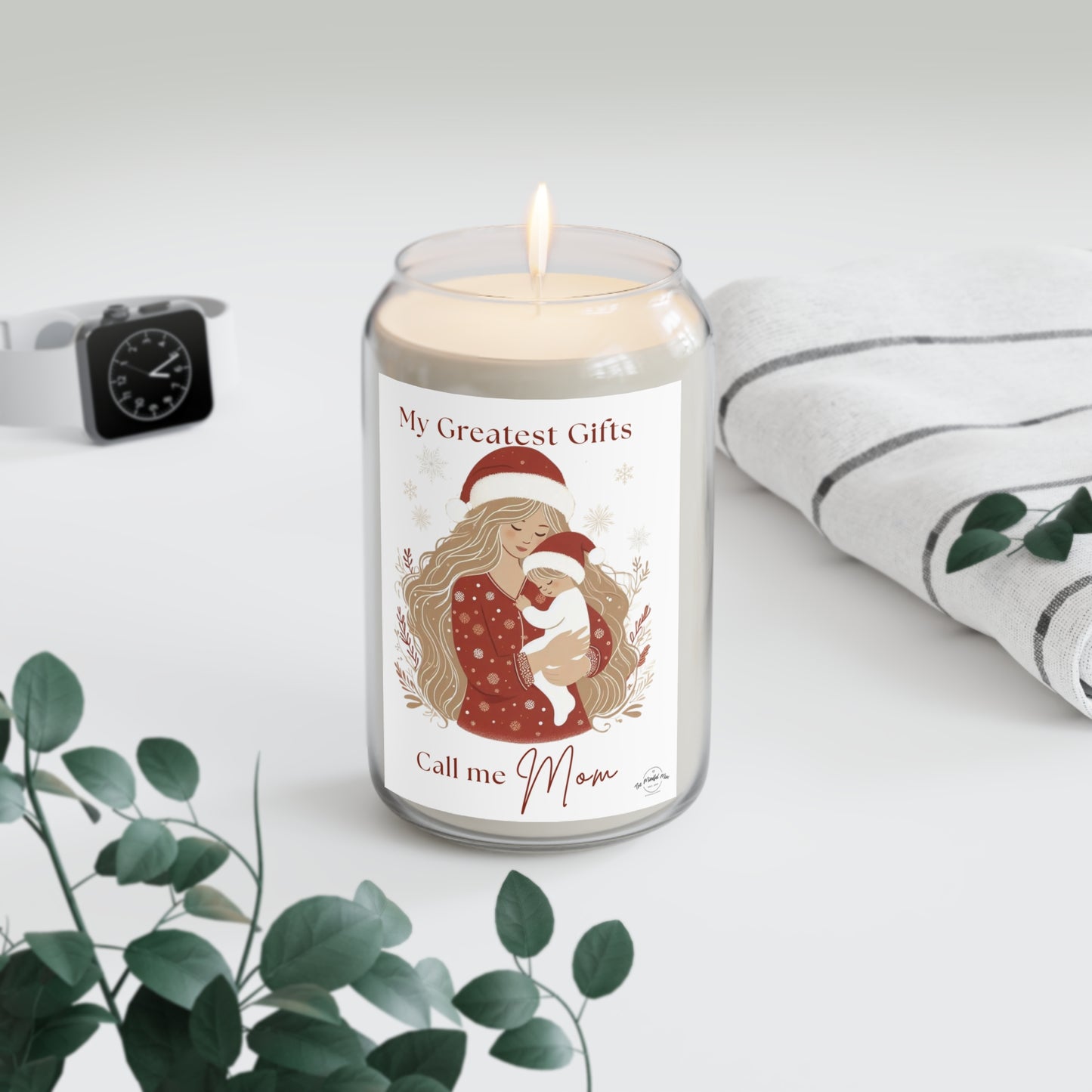 “My Greatest Gifts Call Me Mom” Luxury Holiday Soy Candle – 70–80 Hour Burn