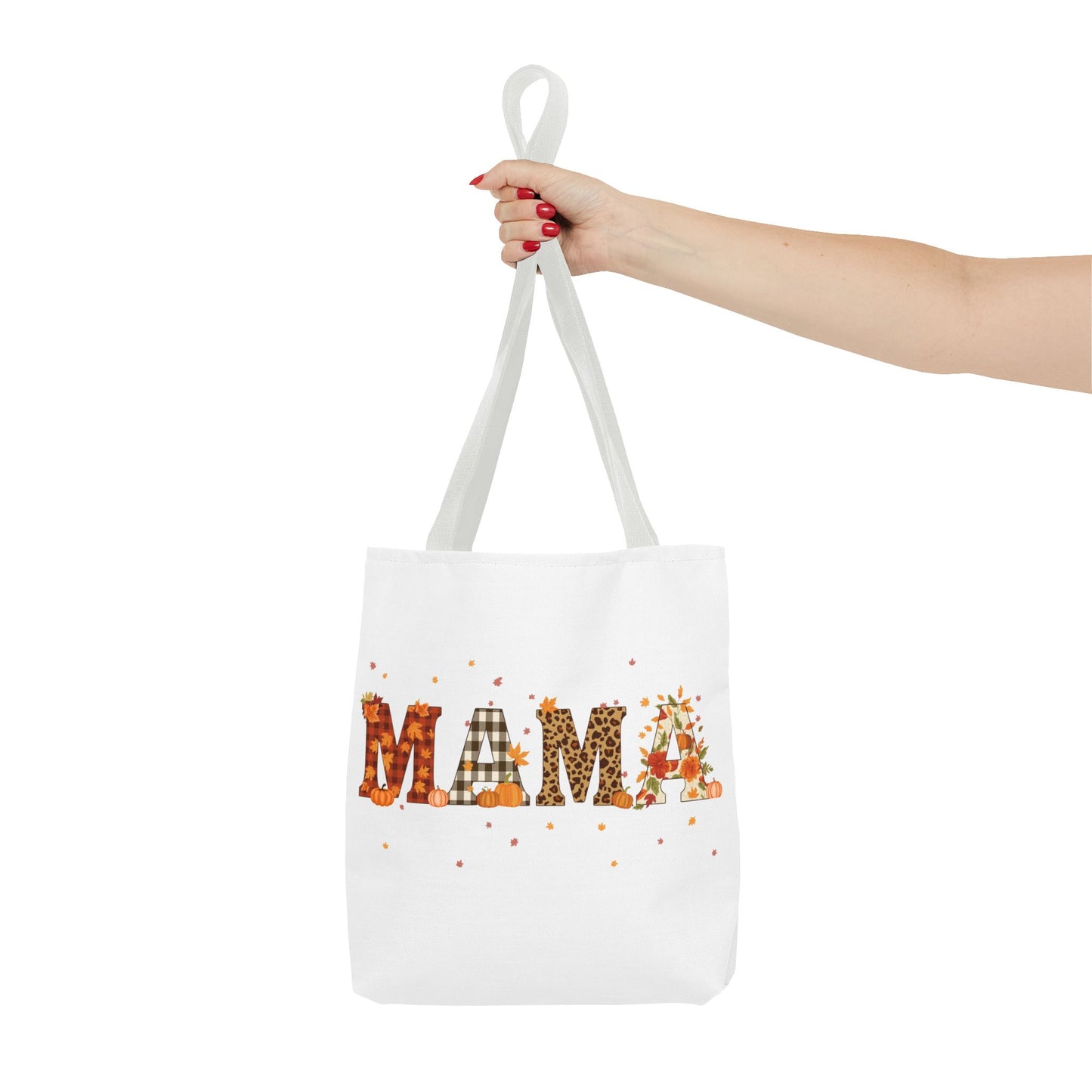 Fall Mama Tote Bag – Pumpkin & Leopard Print Design | Stylish Reusable Shopping Bag