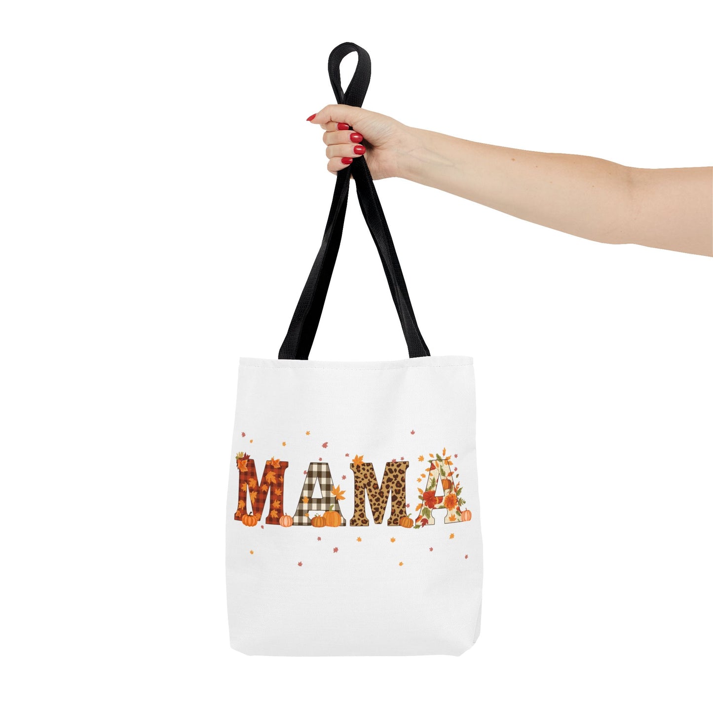 Fall Mama Tote Bag – Pumpkin & Leopard Print Design | Stylish Reusable Shopping Bag