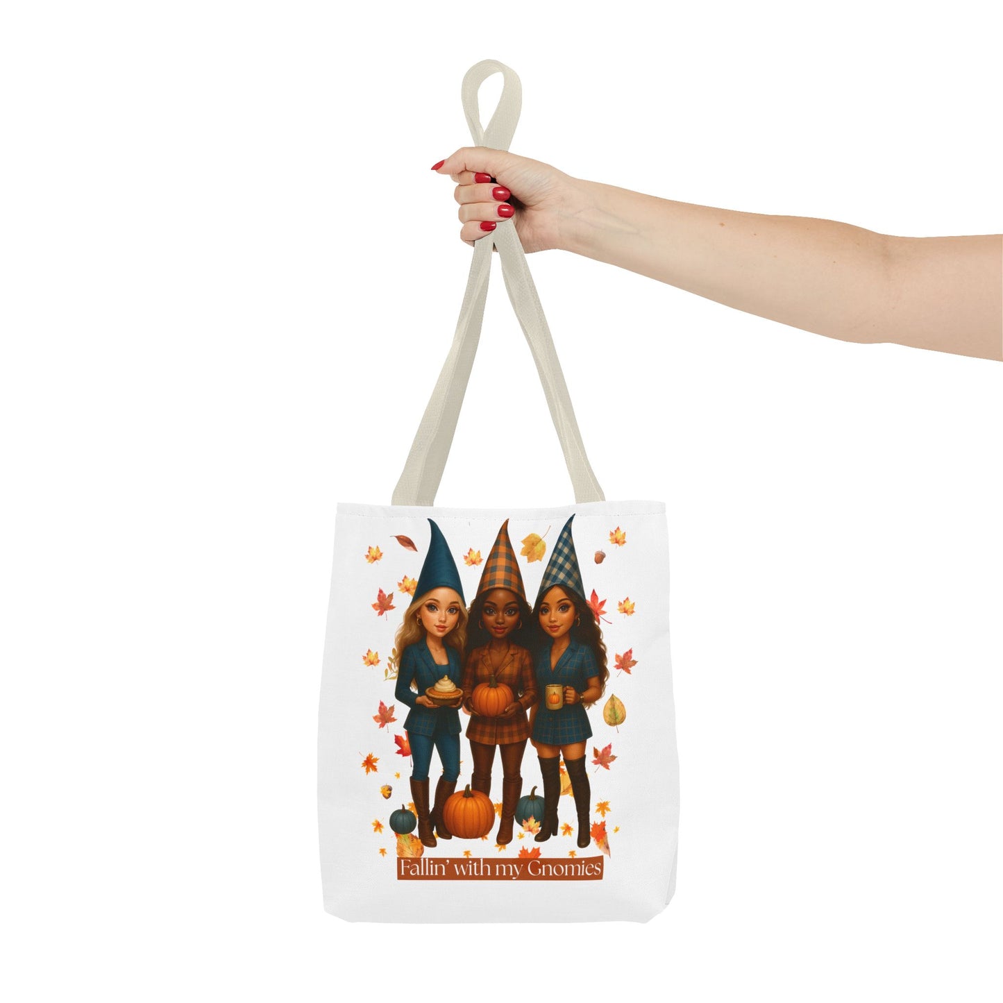 Fall Tote Bag – “Fallin’ with My Gnomies” Autumn Gnome Pumpkin Tote