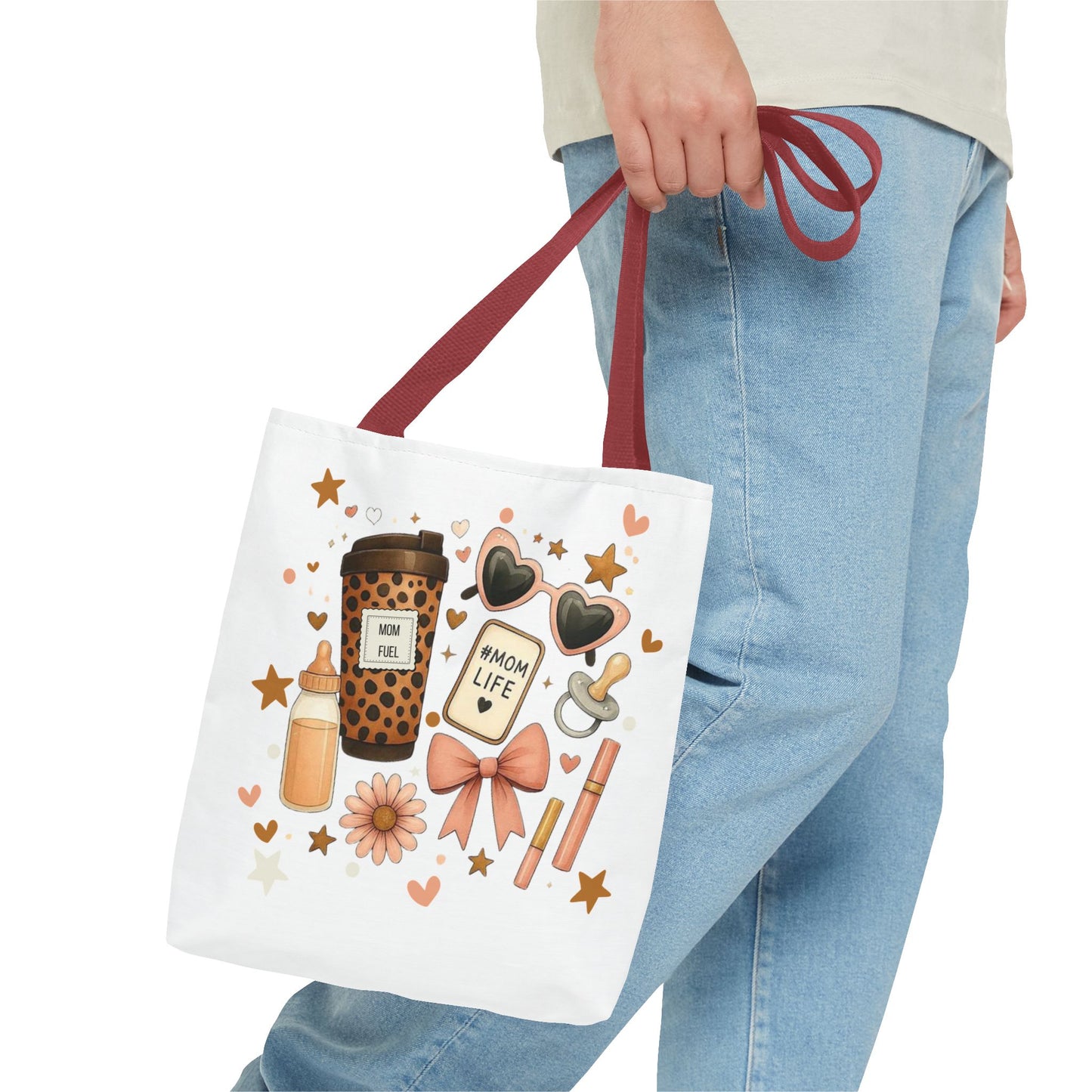Mom Life Essentials Tote Bag - Mom Life Fall Tote Bag | Cute Coffee Lover Tote | Reusable Shopping Bag | Autumn Aesthetic Gift