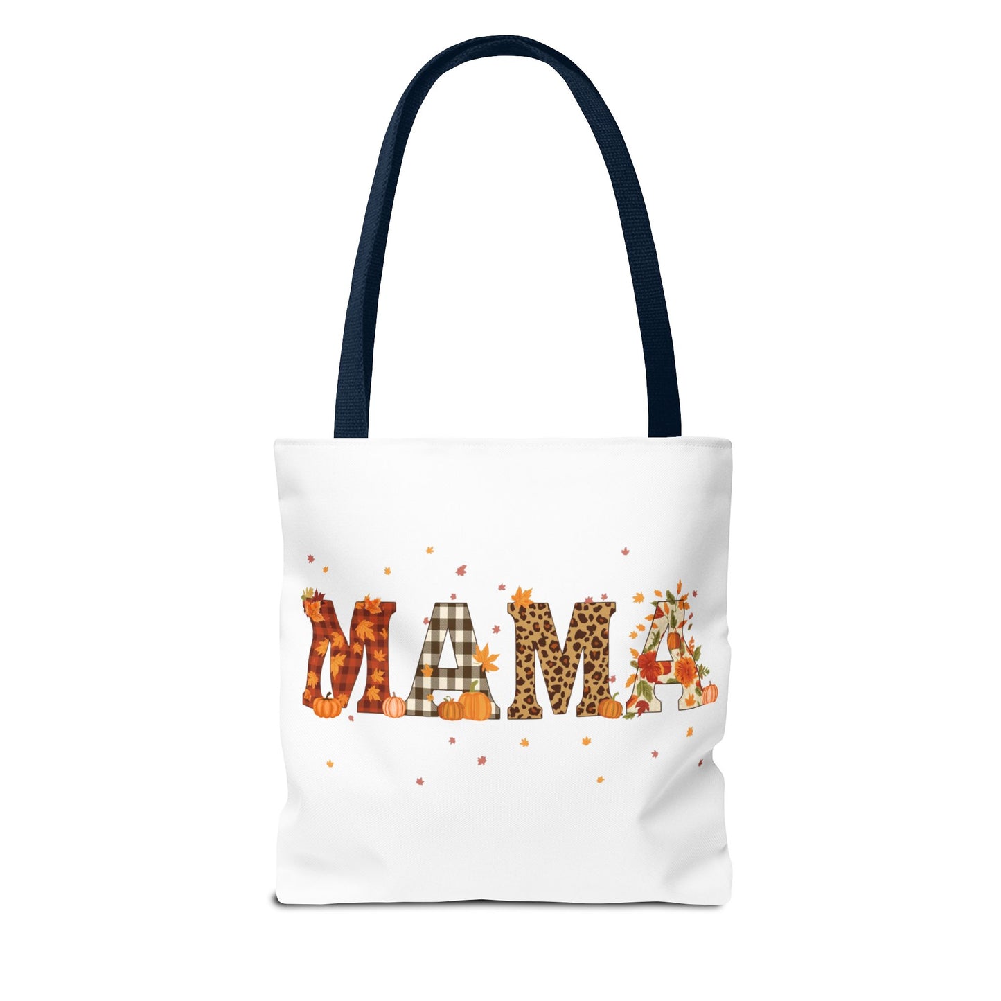 Fall Mama Tote Bag – Pumpkin & Leopard Print Design | Stylish Reusable Shopping Bag