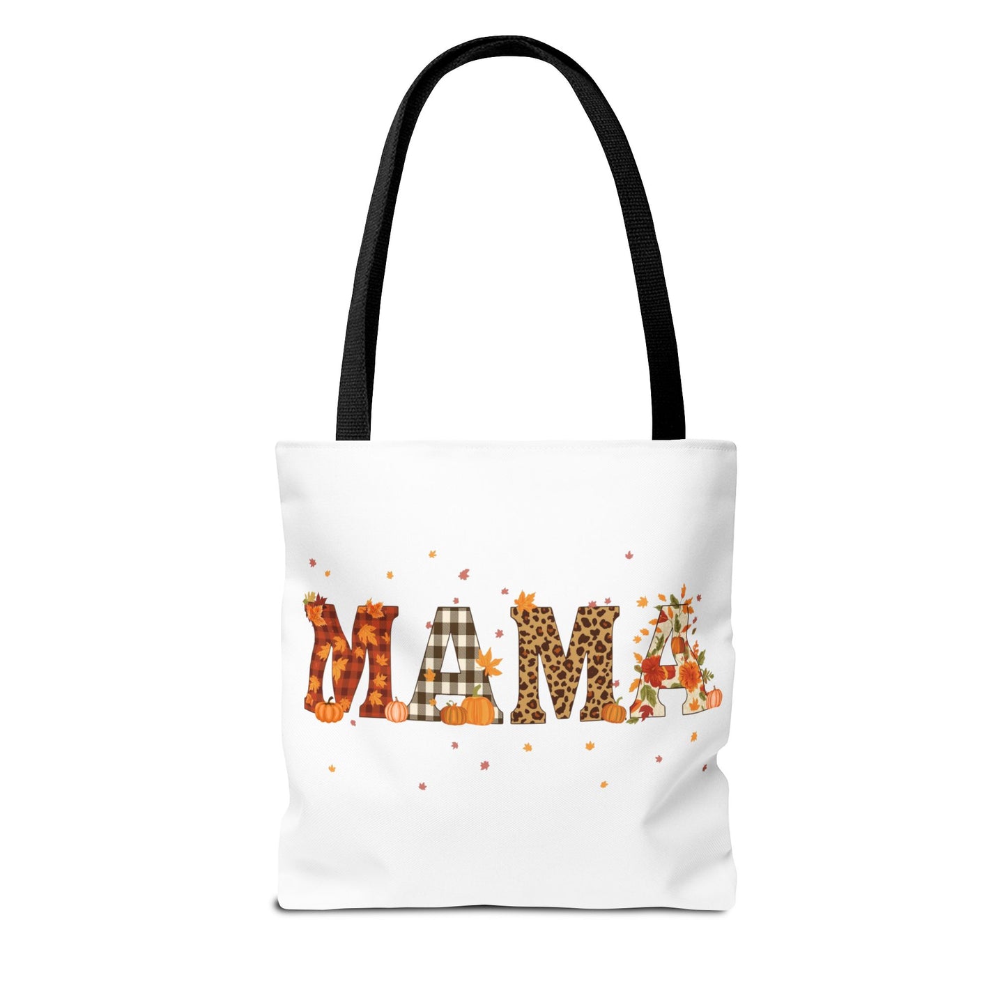 Fall Mama Tote Bag – Pumpkin & Leopard Print Design | Stylish Reusable Shopping Bag