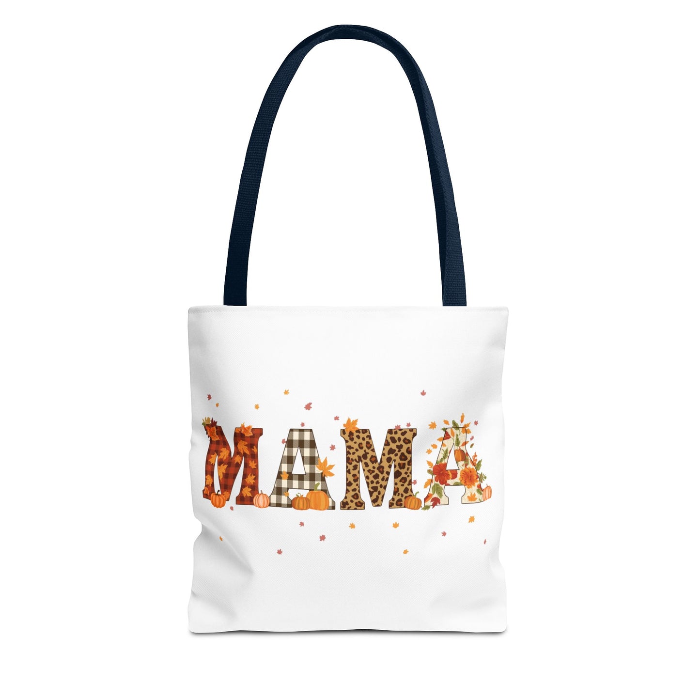 Fall Mama Tote Bag – Pumpkin & Leopard Print Design | Stylish Reusable Shopping Bag