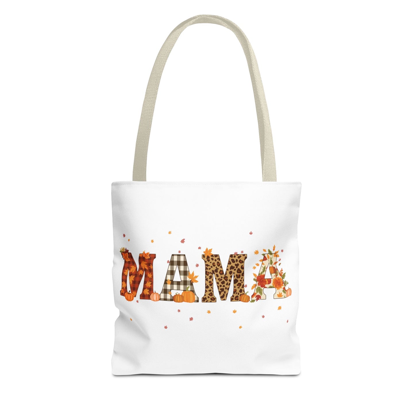 Fall Mama Tote Bag – Pumpkin & Leopard Print Design | Stylish Reusable Shopping Bag
