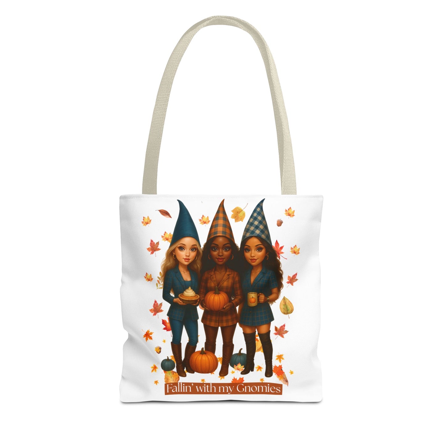 Fall Tote Bag – “Fallin’ with My Gnomies” Autumn Gnome Pumpkin Tote