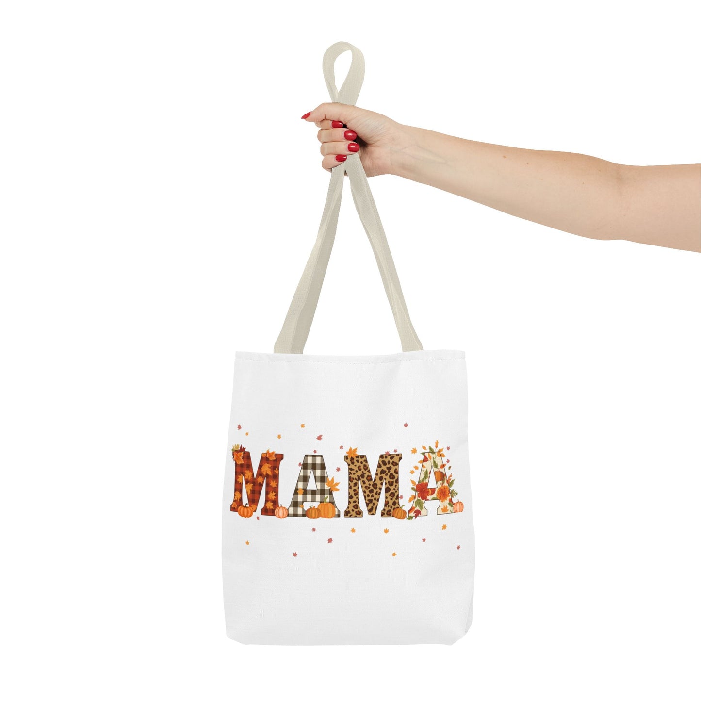 Fall Mama Tote Bag – Pumpkin & Leopard Print Design | Stylish Reusable Shopping Bag