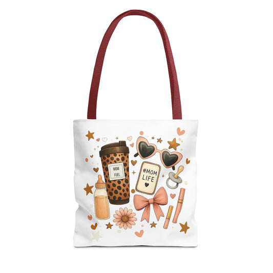 Mom Life Essentials Tote Bag - Mom Life Fall Tote Bag | Cute Coffee Lover Tote | Reusable Shopping Bag | Autumn Aesthetic Gift