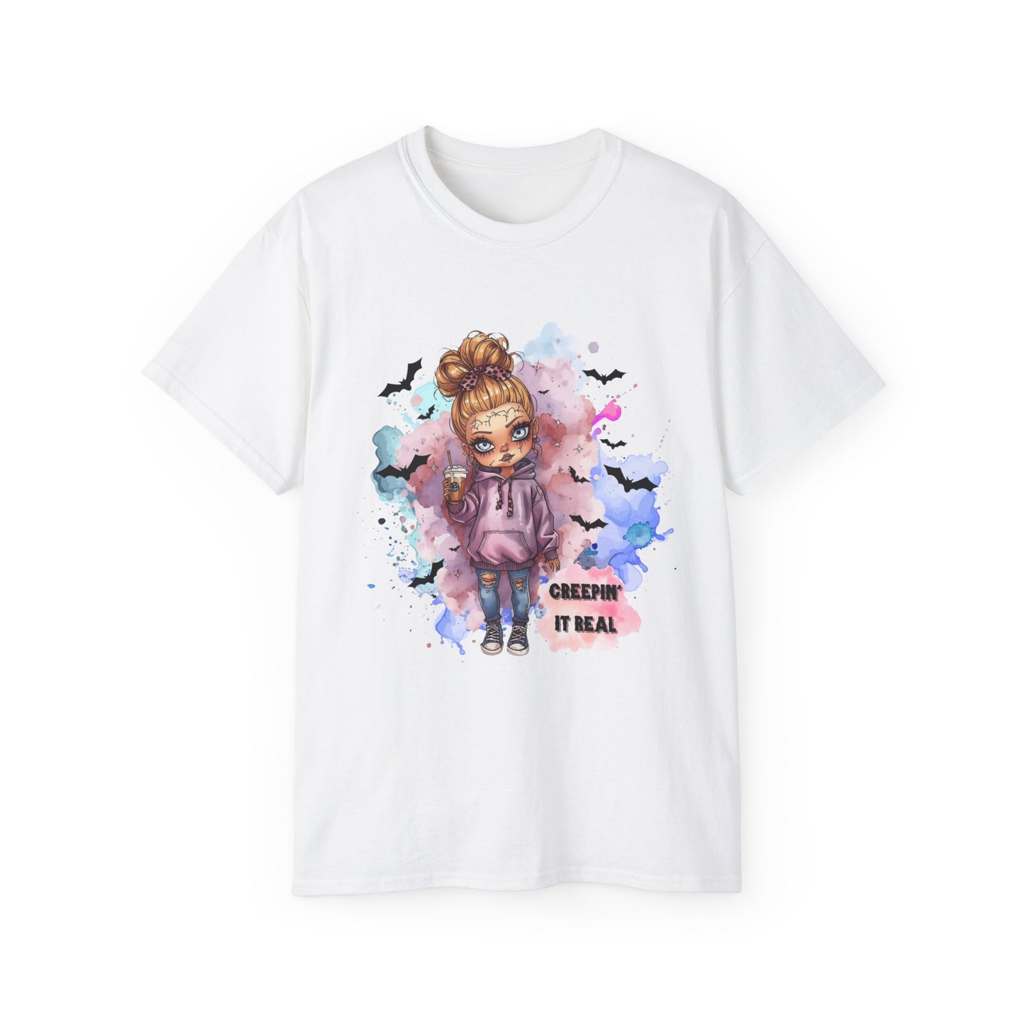 Blondie Bones “Creepin’ It Real” Tee – Cute Halloween Shirt | Spooky Doll Party Outfit