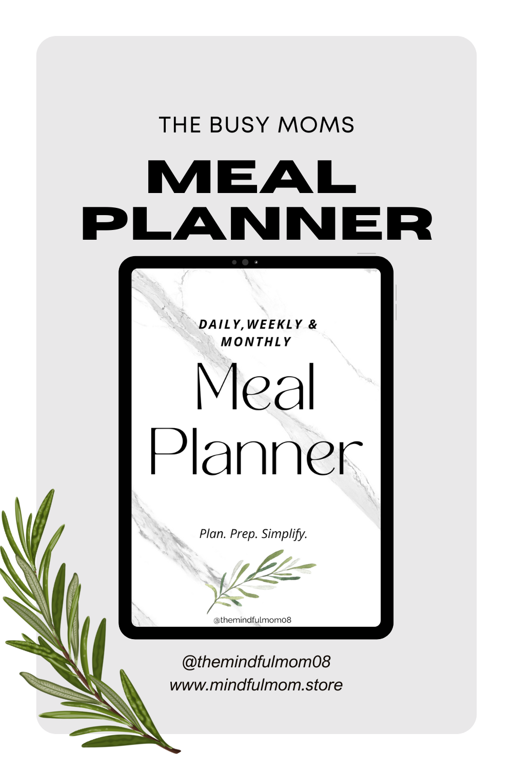 DIGITAL- Daily, Weekly & Monthly Meal Planner
