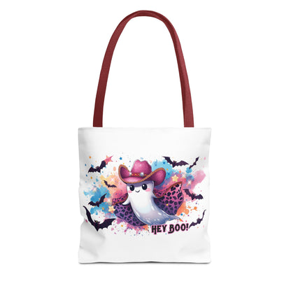 Hey Boo Ghost Tote Bag – Cute Halloween Reusable Shopping Bag | Spooky Fall Market Tote