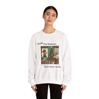 Deck These Halls – Vintage Holiday Crewneck Sweatshirt
