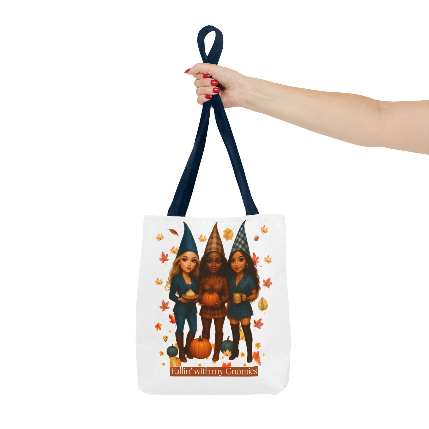 Fall Tote Bag – “Fallin’ with My Gnomies” Autumn Gnome Pumpkin Tote