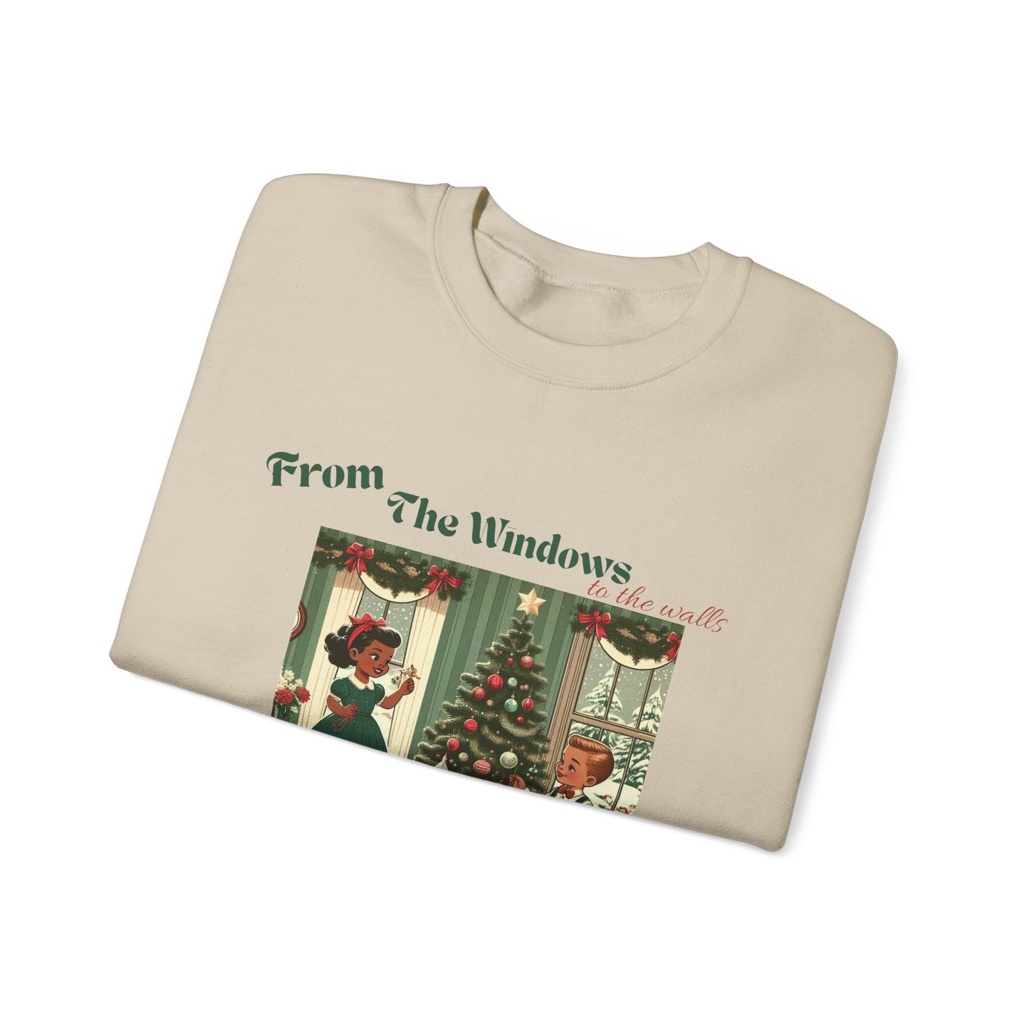 Deck These Halls – Vintage Holiday Crewneck Sweatshirt