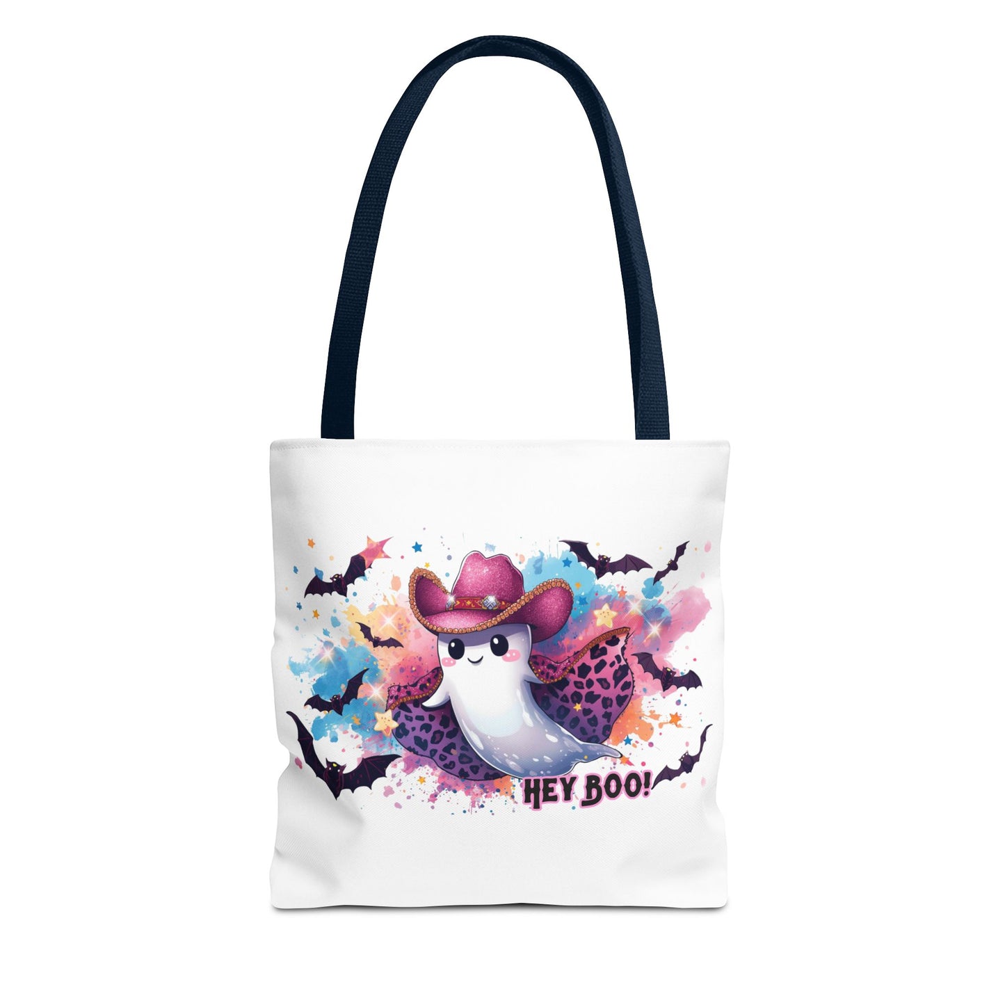 Hey Boo Ghost Tote Bag – Cute Halloween Reusable Shopping Bag | Spooky Fall Market Tote