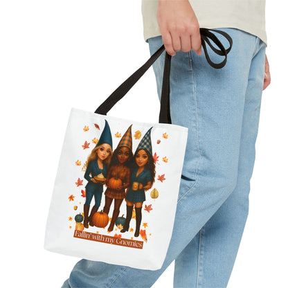 Fall Tote Bag – “Fallin’ with My Gnomies” Autumn Gnome Pumpkin Tote