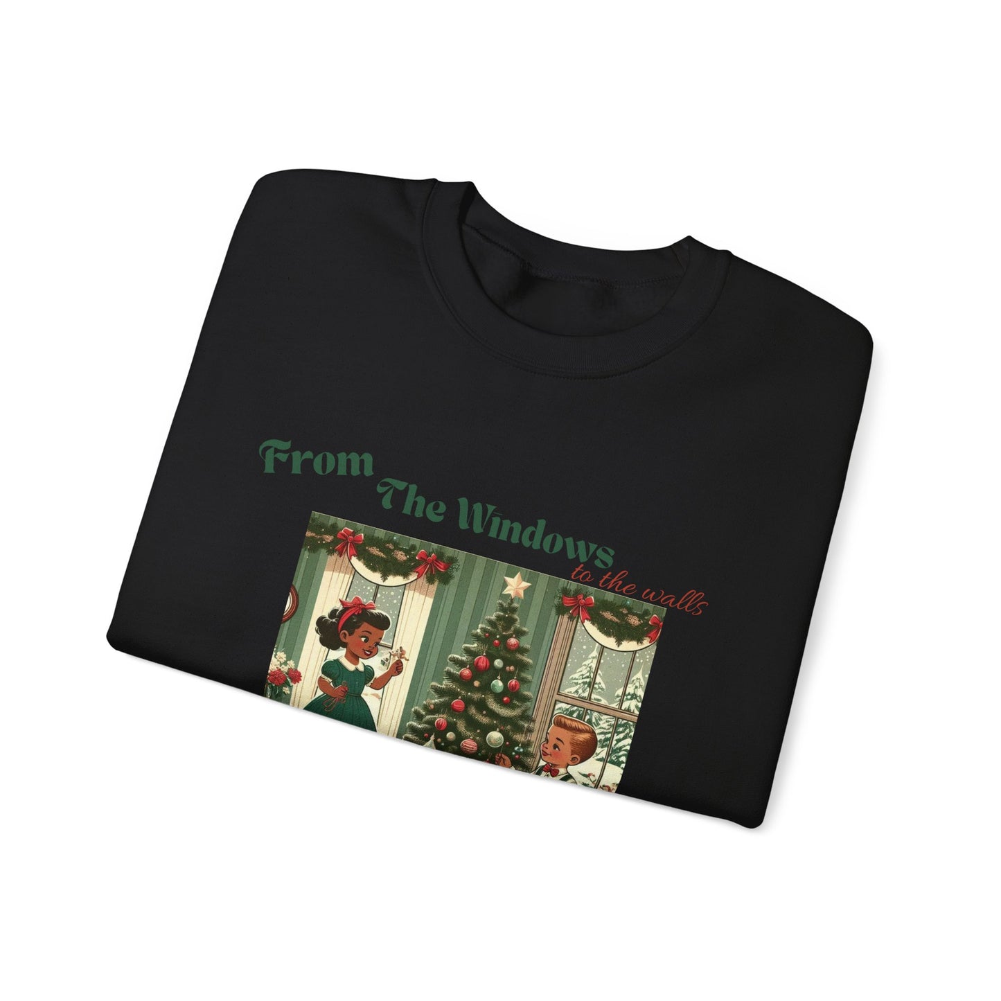 Deck These Halls – Vintage Holiday Crewneck Sweatshirt