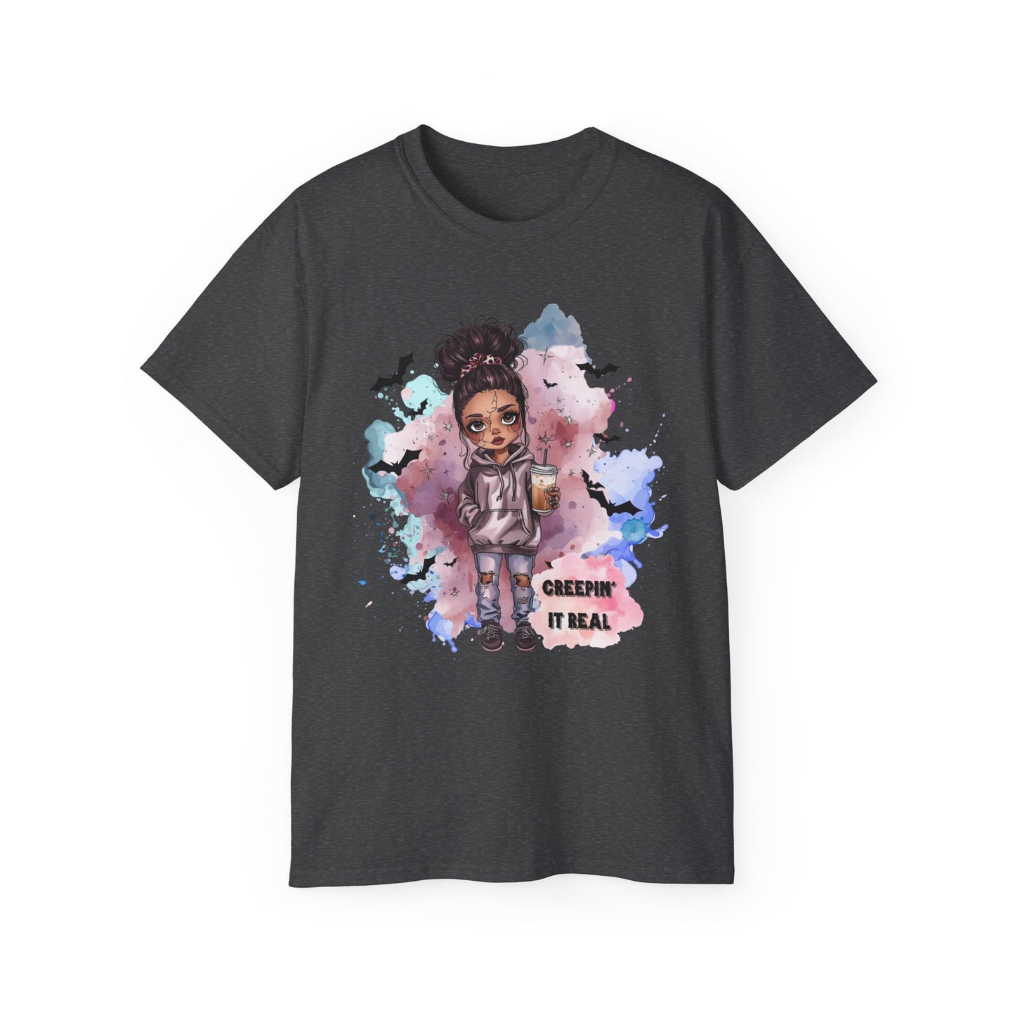 Mystic Maya “Creepin’ It Real” Tee – Cute Halloween Shirt | Spooky Doll Graphic Top
