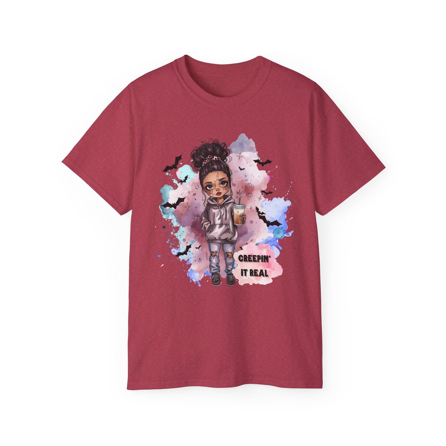 Mystic Maya “Creepin’ It Real” Tee – Cute Halloween Shirt | Spooky Doll Graphic Top