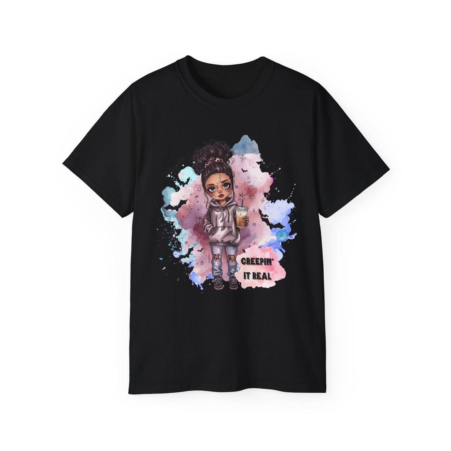 Mystic Maya “Creepin’ It Real” Tee – Cute Halloween Shirt | Spooky Doll Graphic Top