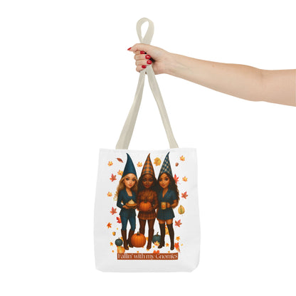 Fall Tote Bag – “Fallin’ with My Gnomies” Autumn Gnome Pumpkin Tote