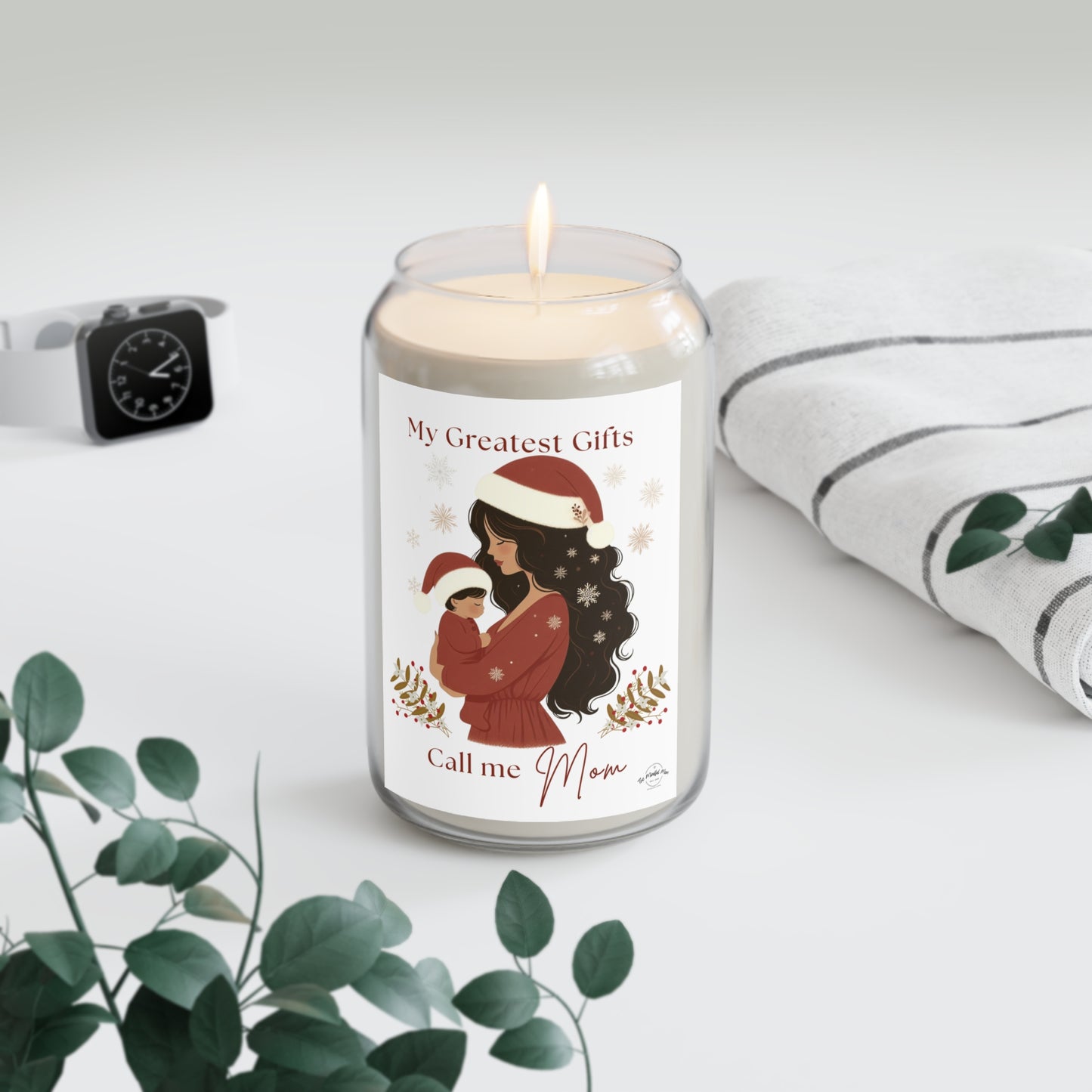 “My Greatest Gifts Call Me Mom” Luxury Holiday Soy Candle – 70–80 Hour Burn