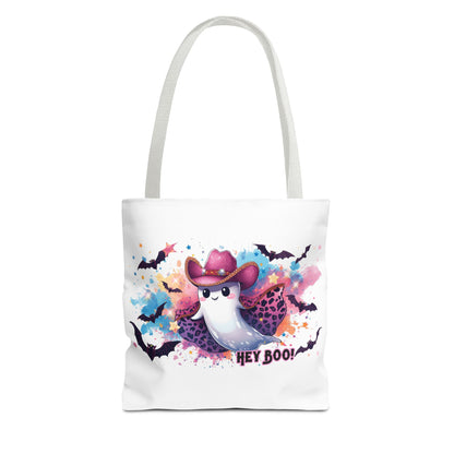 Hey Boo Ghost Tote Bag – Cute Halloween Reusable Shopping Bag | Spooky Fall Market Tote