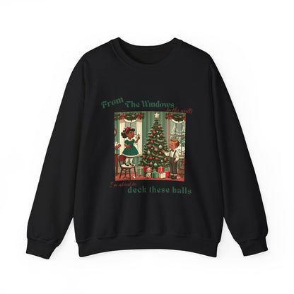 Deck These Halls – Vintage Holiday Crewneck Sweatshirt