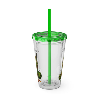 Witch’s Brew Halloween Tumbler – 16oz Acrylic Cup with Straw | Spooky Fall Drinkware