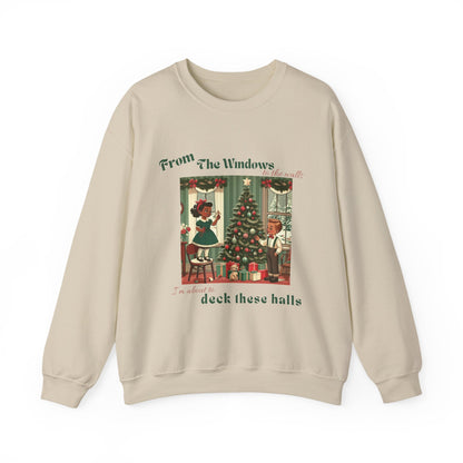 Deck These Halls – Vintage Holiday Crewneck Sweatshirt