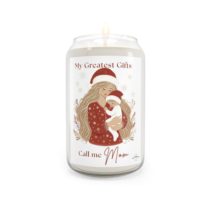 “My Greatest Gifts Call Me Mom” Luxury Holiday Soy Candle – 70–80 Hour Burn
