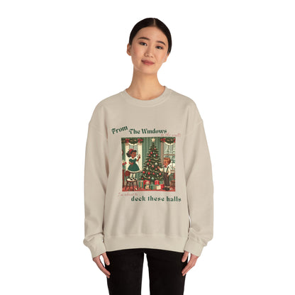 Deck These Halls – Vintage Holiday Crewneck Sweatshirt